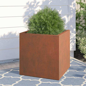 Jardinières carrées traditionnelles en acier corten pré-rouillé, écologiques, pour usage extérieur - Product Image 1