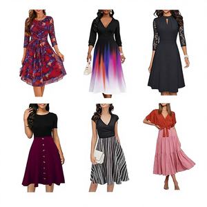 Stock en gros de robes longues d'occasion pour femmes adultes, en coton et polyester, en balles, de Guangdong, modèle QZ-0039, 100 000 pièces, prix réduit - Product Image 2