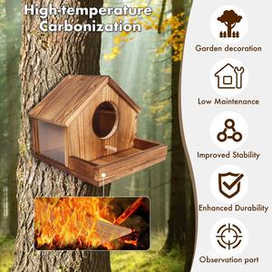 Nido per Uccelli da Esterno in Legno Massello Classico Carbonizzato ad Alta Temperatura, Casetta per Allevamento Piccioni e Pappagalli - Product Image 3
