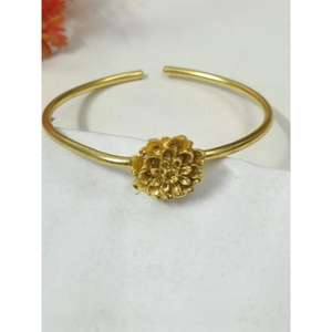 Pulseras de puño de moda para mujer, diseño de flor dorada hecho a mano con revestimiento de color, producto a granel personalizado - Product Image 1