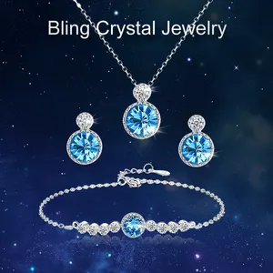 RINNTIN SW 2023 moda yeni gelenler kadınlar için özel mücevherat hediye 925 ayar gümüş Bing kristal takı