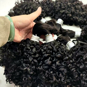 Natural Black Deep Curly Human Hair Weave Bundle Virgin Remy Hair Extensions Weft - Product Image 5