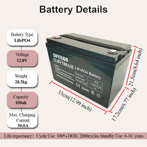 SUYEEGO Factory Battery 12.8V 100Ah/200Ah Deep <b>Cycle</b> Lithium Ion SYGB-12.8V100Ah Lithium Battery SYGB-12.8V100Ah - Product Image 5