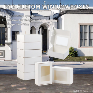 Kotak Kaku Tebal 1mm Berlapis Cetak Kustom Ramah Lingkungan dengan Jendela PVC Transparan untuk Muffin, Cupcake, Permen, Lilin, dan Pita Matt Buatan Tangan - Product Image 2