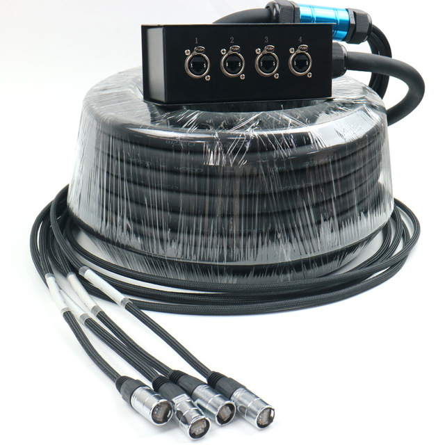 FCONNR 4 Channel Stage Box Professional Audio Over Cat6 Ethernet Snake with EtherCon for Live Sound