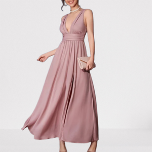 Vestido de verano sin mangas con escote en V, elegante - Product Image 1