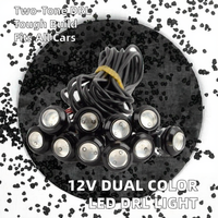 Luz de Conducción LED de Alta Calidad de 12V, Ojos de Águila, 18mm 9W 23mm, Doble Color, DRL, Luz Diurna y de Reversa, Lámpara de Señalización de Estacionamiento