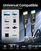Câble Fibre Optique AOC HDMI 2.1 8K 48 Gbps Élimine l'Atténuation du Signal Idéal pour la Transmission à Longue Distance