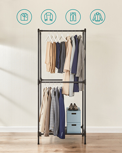 Giá Treo Quần Áo Và Giày Giá Tốt Thiết Kế Theo Yêu Cầu Giá Treo Quần Áo Tủ Quần Áo Màu Đen Mở Giá Treo Áo Khoác Phòng Ngủ Bằng Kim Loại - Product Image 5