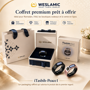 Bague Zikr Haut de Gamme WESLAMIC ITasbih Peace1 - Chapelet Électronique Musulman - Compteur Tasbih Numérique avec Vibration et Application - Product Image 6