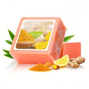 Handmade Organic Turmeric Lemon Ginger 100g Private Label Skin Smoothing Oil Balancing Radiance Boosting Body <b>Soap</b> - Product Image 3