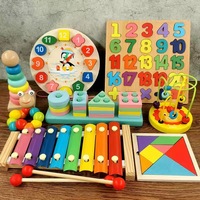 AiJH Juguetes Educativos de Madera para Bebés al por Mayor, Juguetes Educativos de Madera Montessori Unisex para Niños, Bloques de Construcción