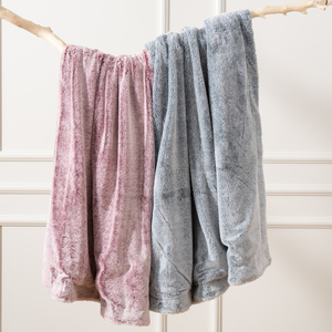 Couverture en fausse fourrure Double face, soyeux et doux, grand format, lavable <span class=keywords><strong>à</strong></span> la <span class=keywords><strong>Machine</strong></span>, en vison, <span class=keywords><strong>à</strong></span> rayures violettes, couleur vin, renard - Product Image 2