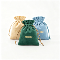Pochette en velours noir personnalisée avec cordon de serrage, pochette à bijoux en velours, sacs à bijoux en velours avec logo