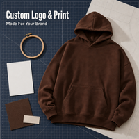Sweat-shirts à capuche personnalisés sans cordon, en coton de haute qualité, coupe oversize, molleton épais, épaules tombantes, unis et vierges, pour hommes