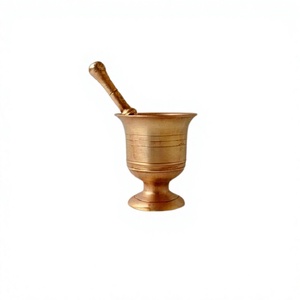 ครกทองเหลืองและเครื่องเทศสีทองทำด้วยมือทรงกลมขนาดพิเศษ - Product Image 1