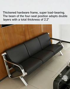 Stainless Steel Triple Seating <b>Bench</b> Hospital Waiting Chair Clinic Lounge <b>Sofa</b> Public Multi-Seat Recessed <b>Bench</b> - Product Image 5