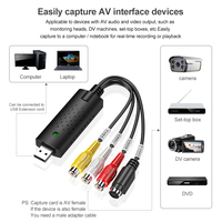 Convertidor USB 2.0 de VHS a DVD, de Video Analógico a Formato Digital, Tarjeta de Captura de Audio y Video, Adaptador de PC de Alta Calidad