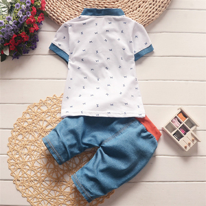 Conjuntos de Ropa para Niños de 1 a 4 Años, Camiseta con Pantalones Cortos de Mezclilla, Conjuntos de Verano de 2 Piezas, Conjuntos de Ropa para Bebés al por Mayor - Product Image 4