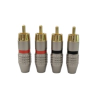 Conector RCA Macho Chapado en Oro al por Mayor, sin Soldadura, Codificado por Colores Rojo y Negro, para Amplificador de Cine en Casa, Altavoz, Cable de Audio DIY