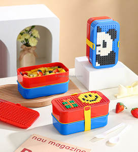 Fiambrera con estilo de bloques de construcción creativos, <span class=keywords><strong>caja</strong></span> Bento apilable y duradera para niños y adultos, perfecta para la escuela, la Oficina y los viajes - Product Image 1