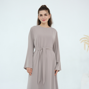 Abaya Loriya, vêtements islamiques pour <span class=keywords><strong>l</strong></span>'Aïd, robe longue modeste en Nida à manches longues, robes pour femmes, abaya fermée, robe musulmane pour femmes avec ceinture - Product Image 4