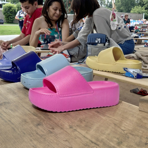 <span class=keywords><strong>Sandali</strong></span> da donna estivi leggeri Open Toe alti <span class=keywords><strong>con</strong></span> plateau spessi Sole antiscivolo caratteristica <span class=keywords><strong>suola</strong></span> EVA <span class=keywords><strong>sandali</strong></span> pantofole - Product Image 5