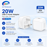Chargeur mural rapide OEM ODM HNT 20W avec prise UK PD3.0 USB-C, certifié CE UKCA ROHS pour iPhone 17/16/15/14