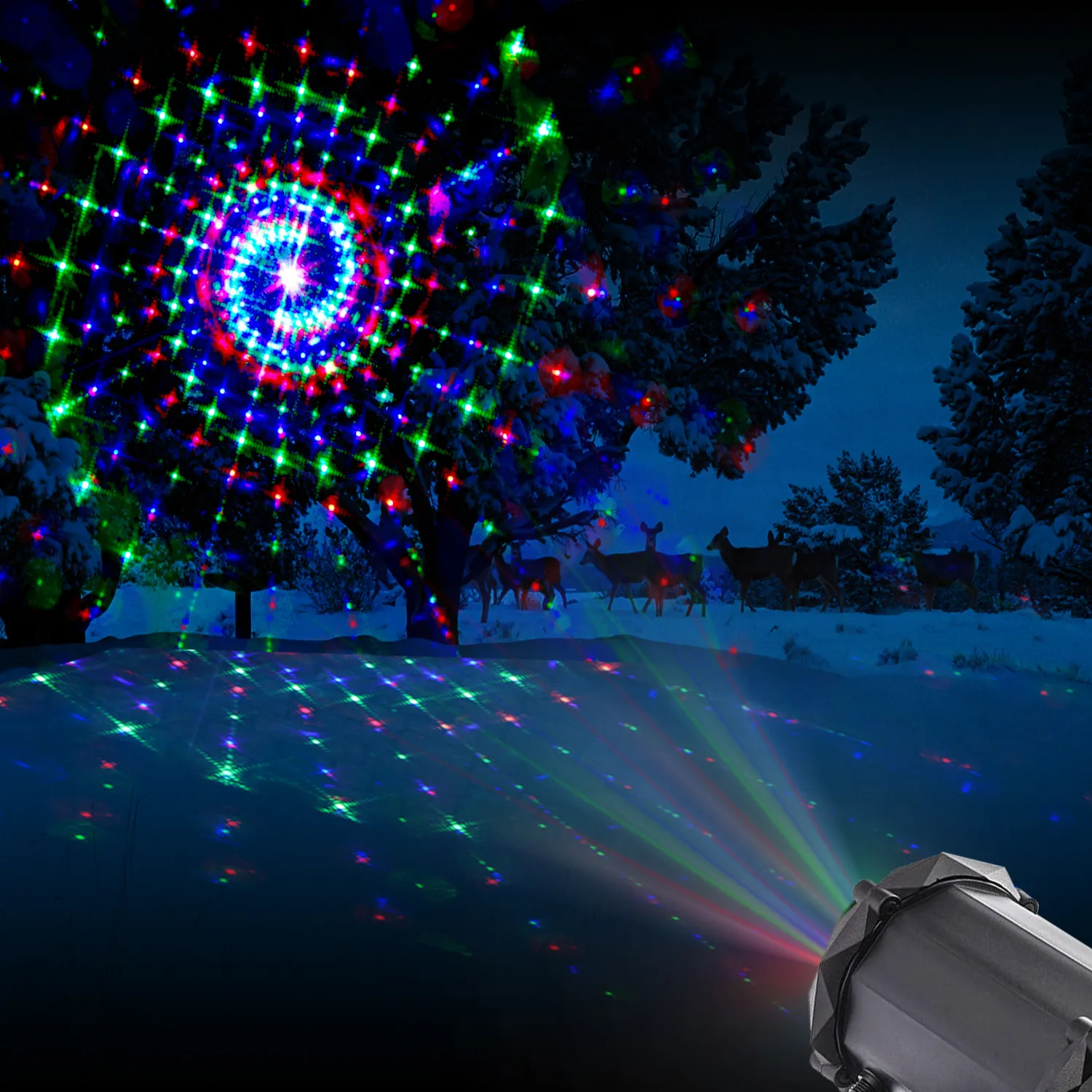 RGB Star and 3D Cosmic Patterns Holiday laser lighting Festival lights Projector for outdoor indoor decoration