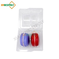 Boîte d'emballage sous blister en plastique transparent 2 trous pour macarons, biscuits, boîtes à clapet en PET