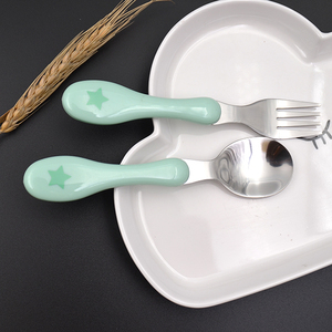 Ensemble de couverts pour enfants avec poignée en ABS, couteau, <span class=keywords><strong>fourchette</strong></span> et cuillère pour repas, vaisselle pour bébés et enfants - Product Image 1