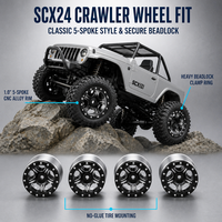 Nouvelles jantes métalliques Beadlock à 5 branches de 1,0 pouce pour voitures RC, pièces de mise à niveau adaptées aux ensembles de moyeux de roues de voitures RC Crawler 1/24