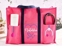Cadeau personnalisé pour infirmière infirmière Sac à bandoulière pour travail Sac fourre-tout pour soins infirmiers avec poches