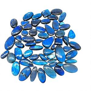 Cabochon de labradorite naturelle de haute qualité, pierre précieuse lâche faite à la main pour la fabrication de bijoux, taille et forme personnalisables, couleur bleue, troisième qualité - Product Image 1