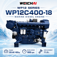 Moteur de propulsion marine WEICHAI WP12C400-18 400HP 295kW 1800RPM, moteur diesel turbocompressé refroidi par eau pour bateau de pêche
