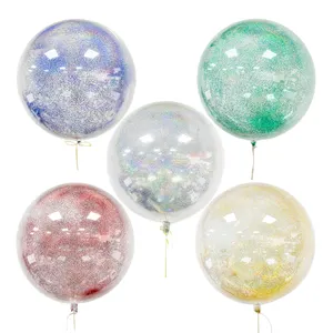 Siêu Đàn Hồi Trong Suốt 20 Inch Long Lanh Bobo Bóng Có Kích Thước Sequin Đầy Trang Trí Đám Cưới Confetti Rõ Ràng Bong Bóng Bobo Bóng