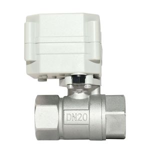 Vanne à boisseau sphérique électrique DN20 en acier inoxydable à passage direct pour le contrôle de l'eau - Product Image 1