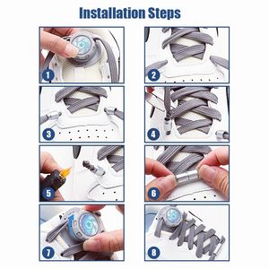 자동 회전 스포츠 신발끈 및 버클 회전식 버클 무끈 신발끈 게으른 사람들을 위한 무끈 신발끈 - Product Image 6