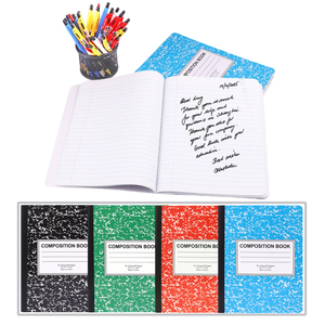 Juego de Papelería FOSKA, Paquete de 6 Cuadernos de Composición con Rayas Anchas, Cubierta de Colores Surtidos de Mármol, para Estudiantes, Suministros Escolares, Venta al por Mayor - Product Image 1