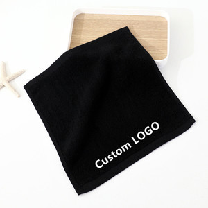 LOGO personnalisé 30X30CM serviettes de visage 100% coton noir <span class=keywords><strong>essuie</strong></span>-mains maquillage <span class=keywords><strong>Table</strong></span> Salon manucure serviette - Product Image 1