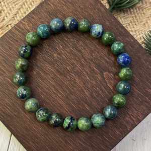 Bracelet en pierre naturelle avec perles de verre colorées pour l'expression du Chakra de la gorge, Fabricant vérifié, Gestionnaire de compte dédié - Product Image 1