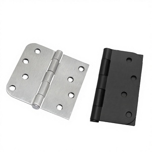 Bisagras modernas de hierro para puertas batientes, ángulo de apertura de 315°, 8 orificios, par de un lado, esquinas cuadradas redondeadas para puertas de dormitorio - Fácil instalación - Product Image 2