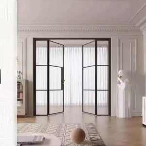 Puertas y Ventanas Plegables de Acero de Diseño Moderno y Lujo para la Ciudad de Lusail, Catar, Nuevas para Sala de Estar, Hotel u Oficina, Panel de Muebles Metálicos - Product Image 1