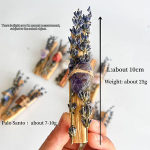 Natürliche Palo-Santo-Stäbchen mit Lavendel und Heilkristallen für Meditation und Energieausgleich zur Reinigung von Räumen - Product Image 6