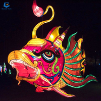 FL-45 Décoration Extérieure Soie Poisson Lanterne Festival Animal