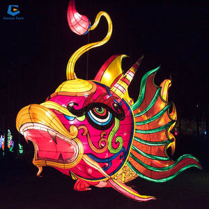 FL-45 decoração ao ar livre seda peixe lanterna festival animal - Product Image 5