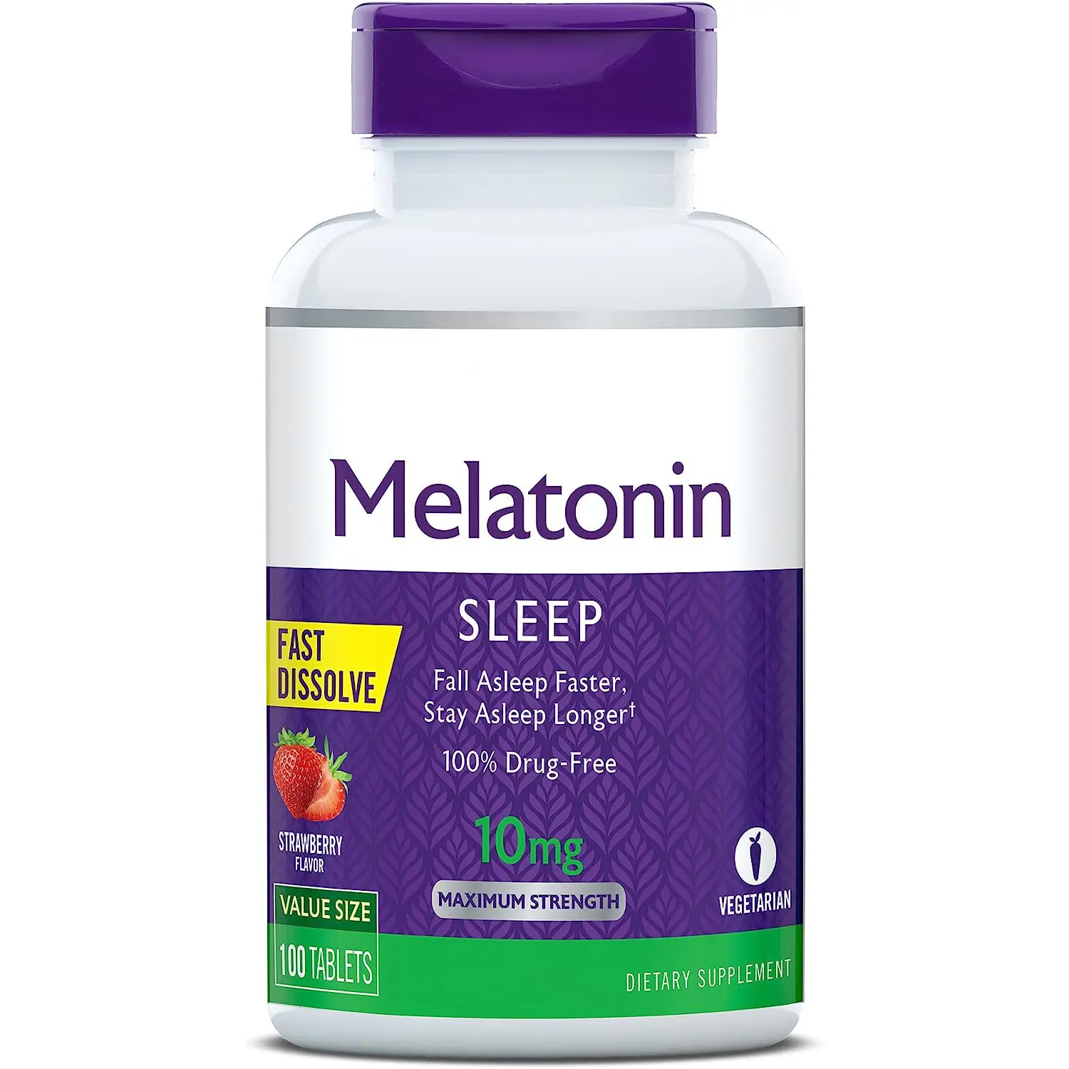 Maximun Strength Melatonin Sleep Fast Dissolve Tablets Helps Fall Asleep Faster, Stay Asleep Longer Strengthen Immune System