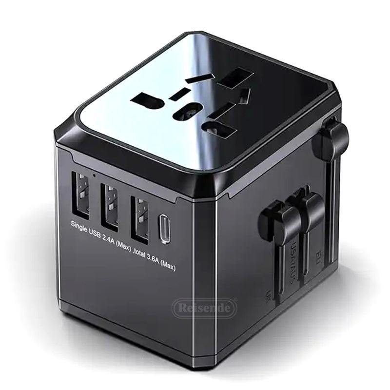 HONPNK Global Travel Adapter Plug Worldwide Travel Charger Universal Multi-Purpose Adapter Plug Socket with 3 Usb and Type-c