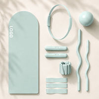 Tapis de yoga imperméable, Nouveau modèle d'anneau de yoga, Ballon de 40 LB, Bande de résistance, Haltère, Bracelet de fitness, Barre de musculation, Kit de fitness à domicile facile à nettoyer