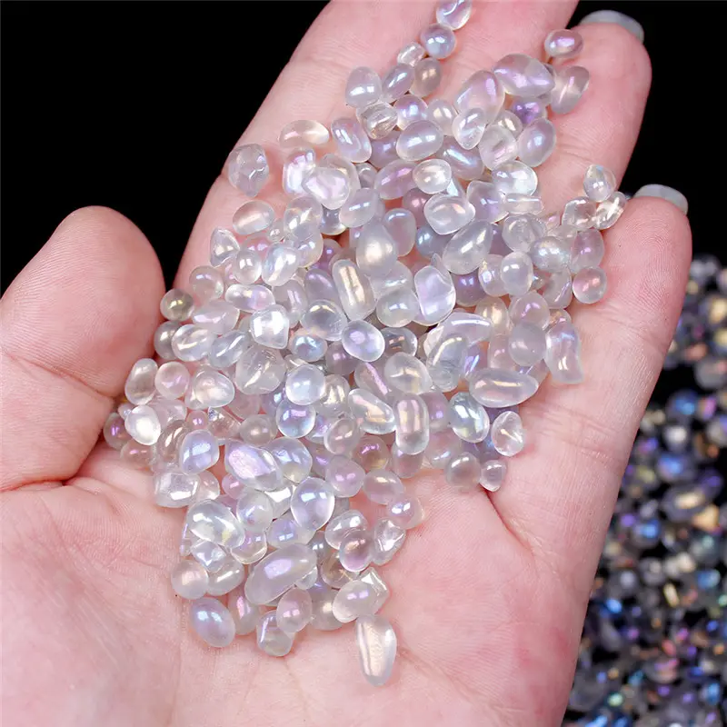 Распродажа, Красочные камни для рукоделия Aura, титановый кристалл, кварц, луна, камень, гравий